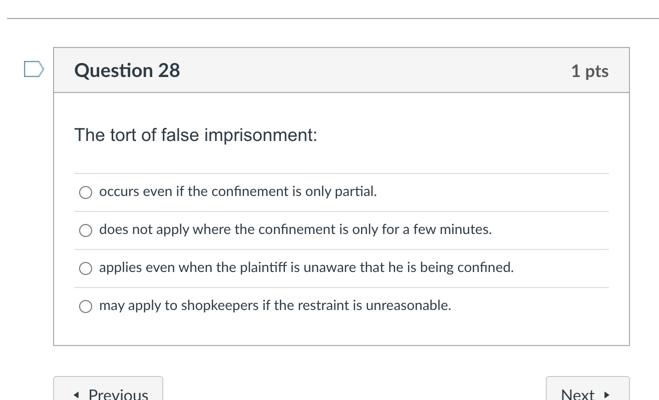 Question 27 1 pts Which of the following is a