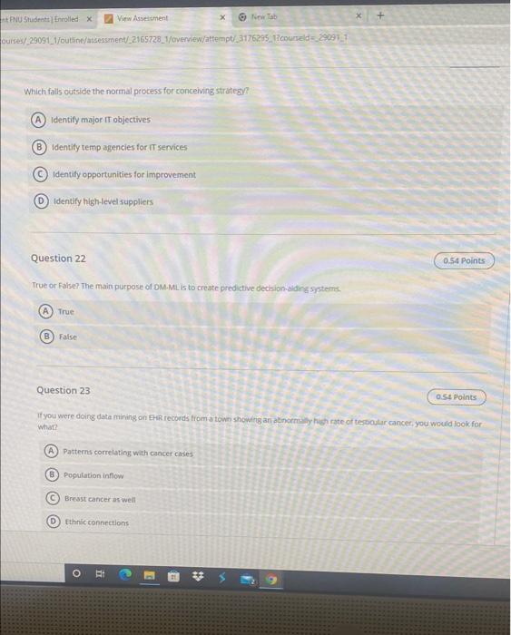 FNU Student Enrolled X View Assessment Tab