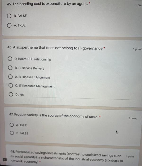 45. The bonding cost is expenditure by an agent.