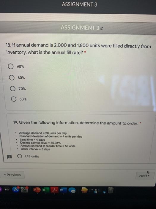 ASSIGNMENT 3 ASSIGNMENT 32 18. If annual demand
