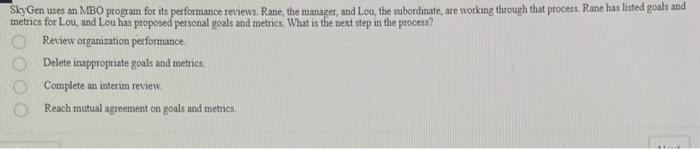 SkyGen uses an MBO program for its performance