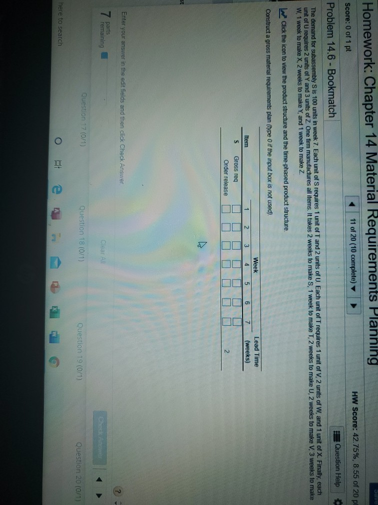 Homework: Chapter 14 Material Requirements