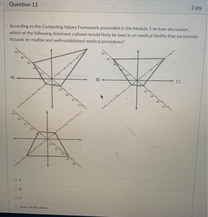 Question 11 According to the Competing Values