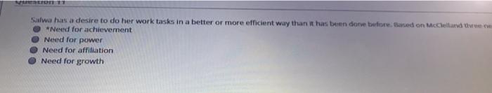 Salwa has a desire to do her work tasks in a