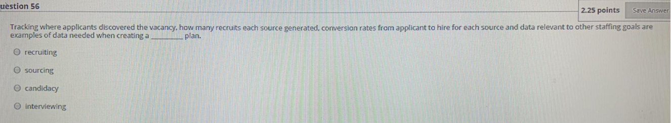 uestion 56 2.25 points Save Answer Tracking where