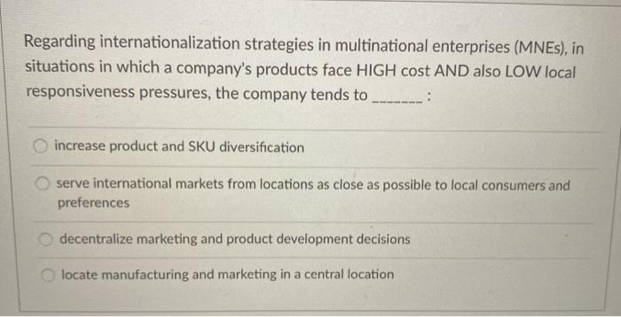 Regarding internationalization strategies in