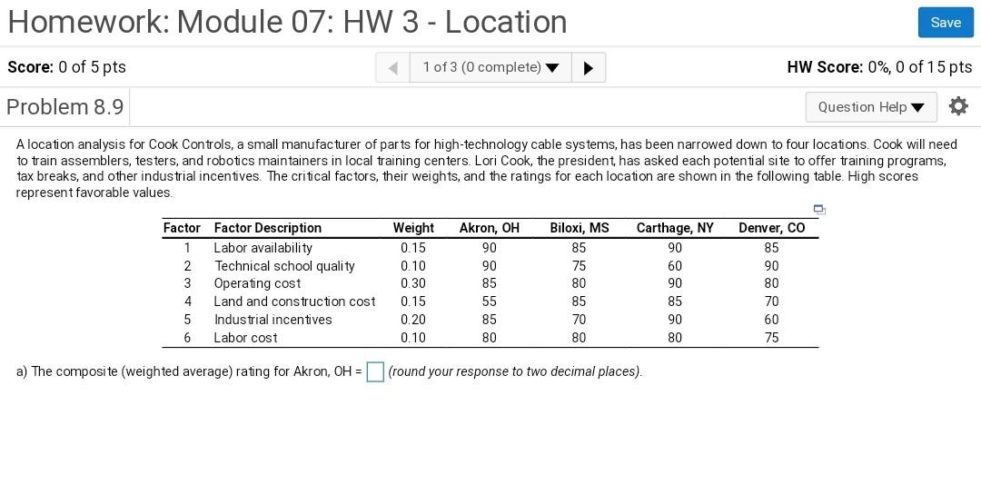 Homework: Module 07: HW 3 - Location Save Score: