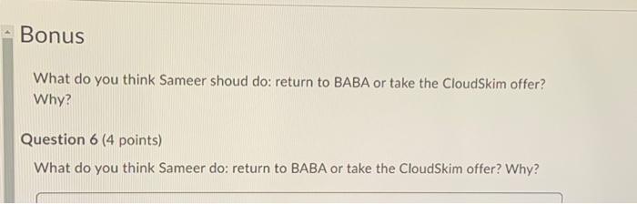 What do you think Sameer shoud do: return to BABA