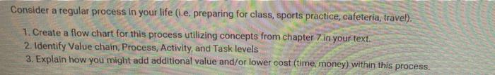 Process flow - Use any example of a regular