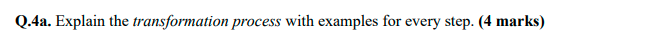 Q.4a. Explain the transformation process with
