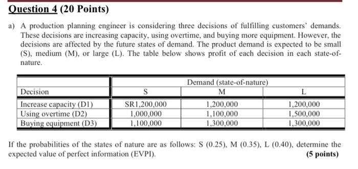 please solve it asap Question 4 (20 Points) a) A