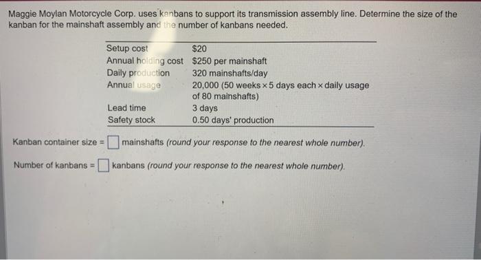 Maggie Moylan Motorcycle Corp. uses kanbans to