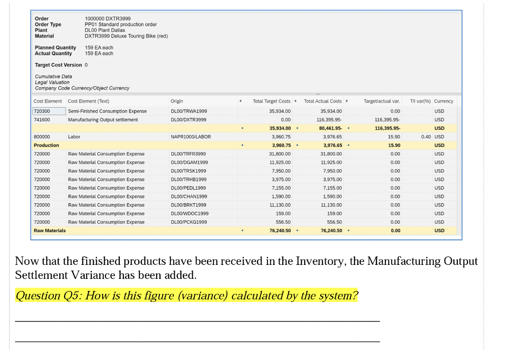 Order Order Type Plant Material 1000000 DXTR3999