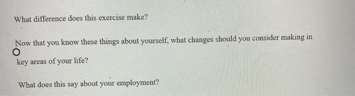 What difference does this exercise make? Now that