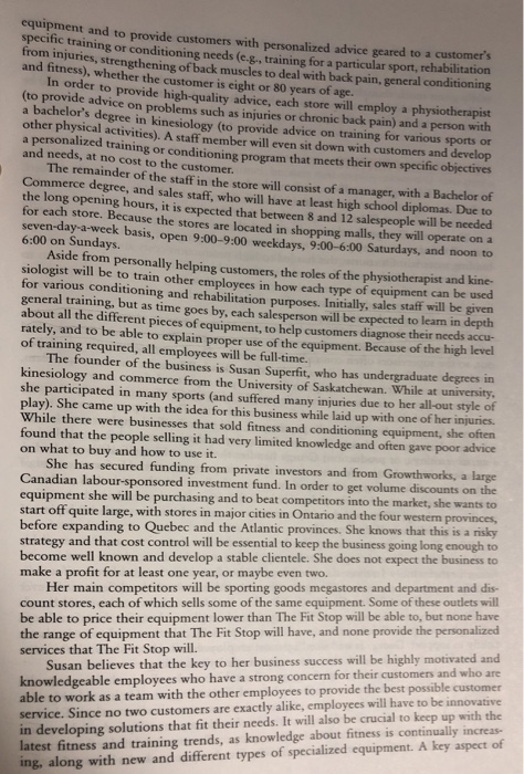 A) Do you think that The Fit Stop Ltd would be a