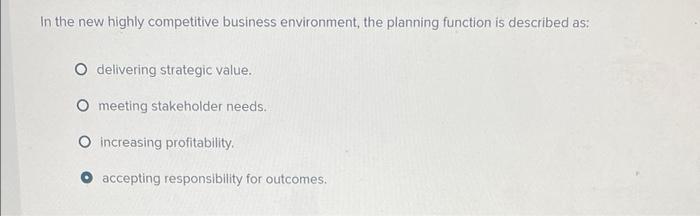 In the new highly competitive business