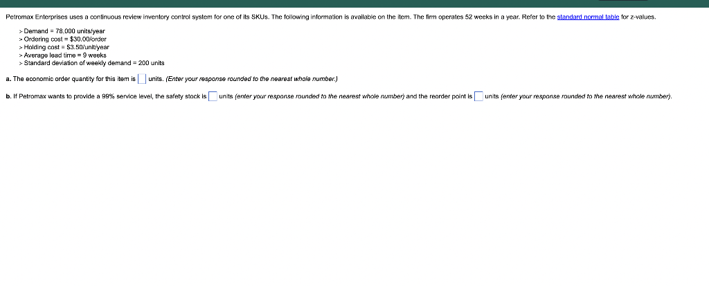 Petromax Enterprises uses a continuous review