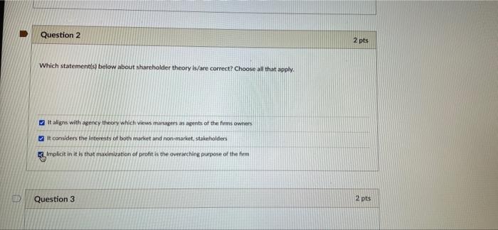 Question 2 2 pts Which statement(s) below about