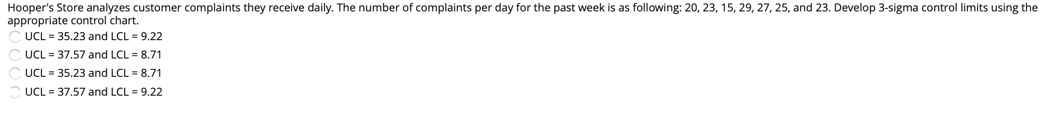 Hooper's Store analyzes customer complaints they