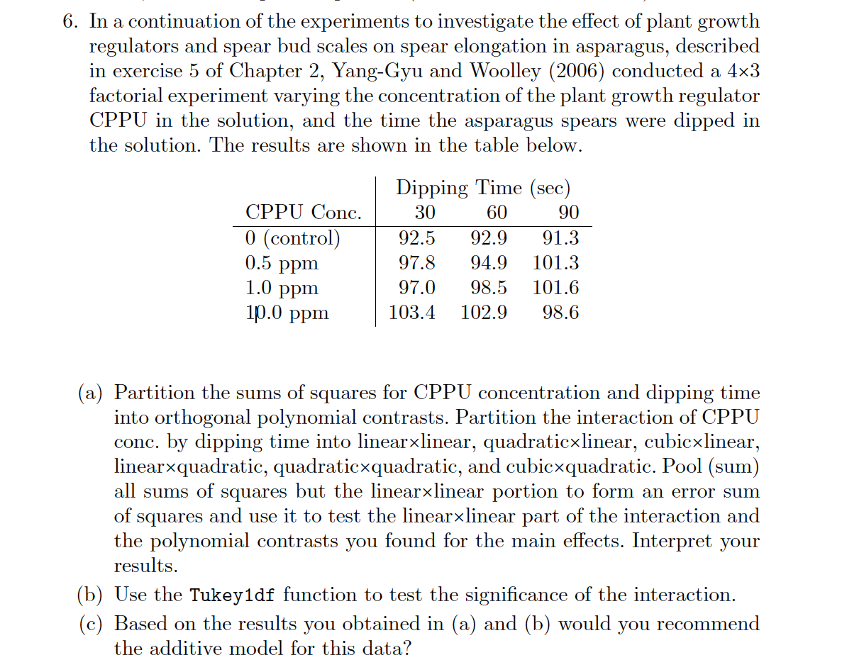 EXERCISES 53 5. The effect of plant growth