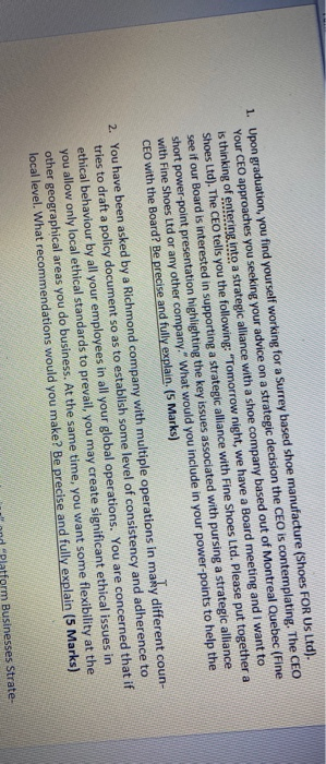 1. Upon graduation, you find yourself working for