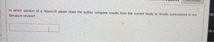 Sive Answer In which section of a research paper