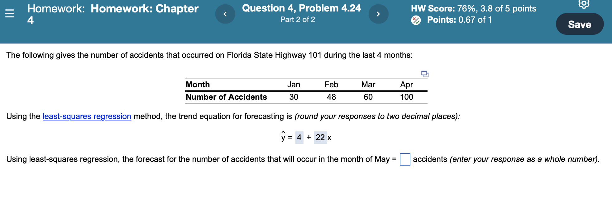U Homework: Homework: Chapter 4 Question 4,