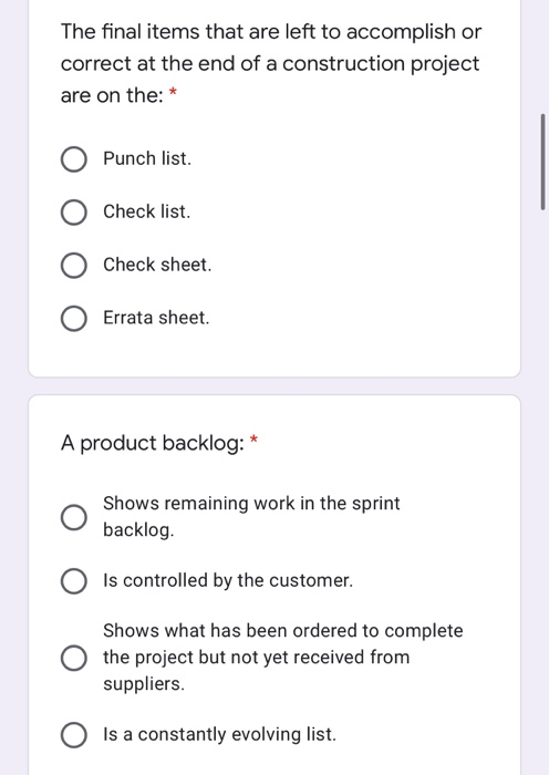 The final items that are left to accomplish or