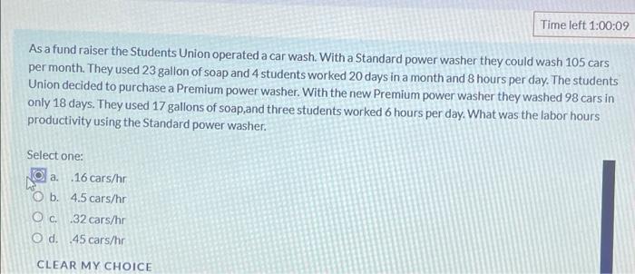 Time left 1:00:09 As a fund raiser the Students