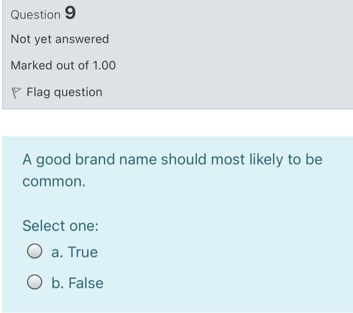 Question 9 Not yet answered Marked out of 1.00 P