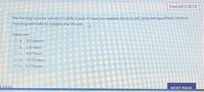 The learning curve for a product is 80%. It took