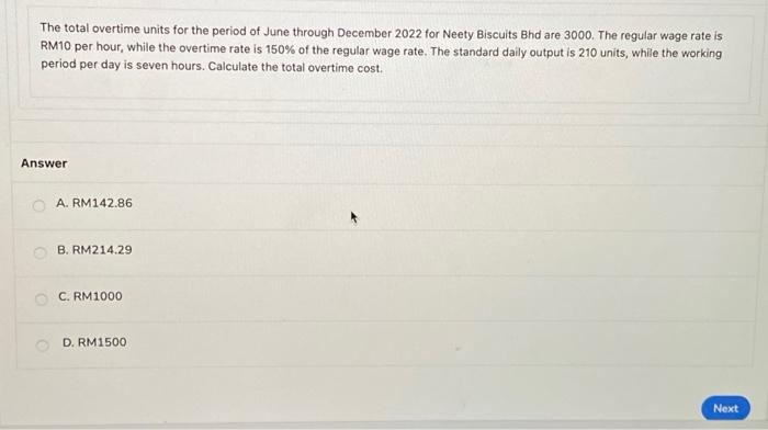 The total overtime units for the period of June
