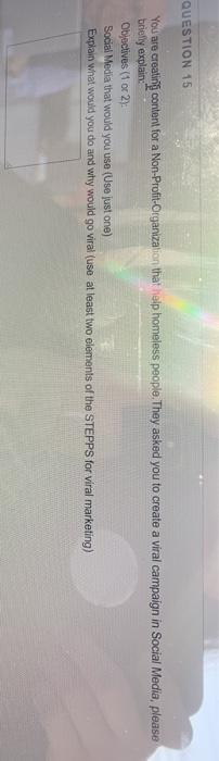 QUESTION 15 You are creating content for a