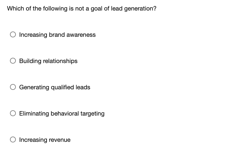 Which of the following is not a goal of lead