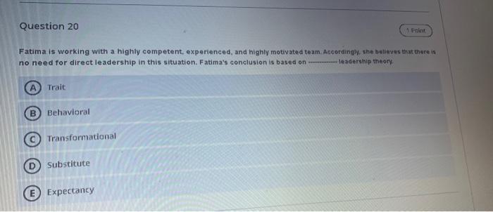 Question 20 Fatima is working with a highly