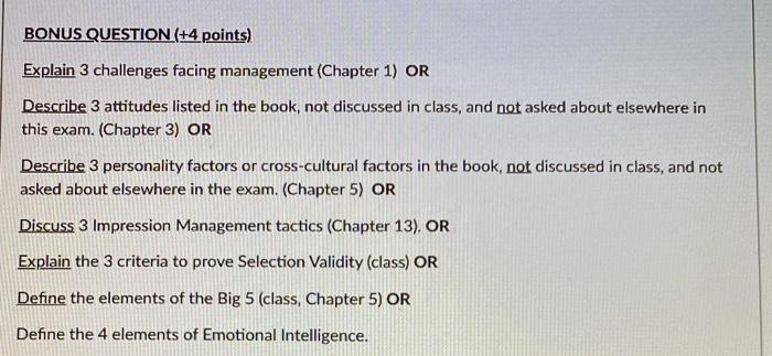 32 BONUS QUESTION (+4 points) Explain 3