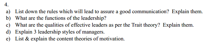 4. a) List down the rules which will lead to