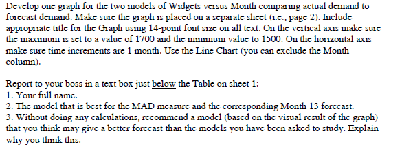 EXCEL ASSIGNMENT - Summer 2021 OMGT 3123 - Ch. 9