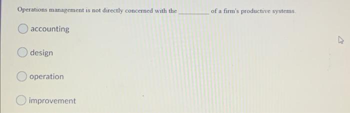 operations management is not directly concerned