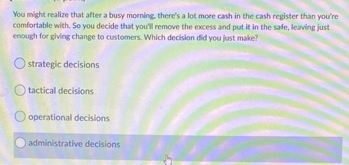 You might realize that after a busy morning,