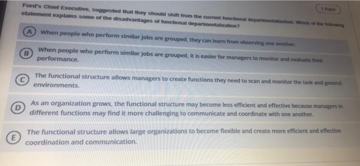 Ford's Chief Executive, suggested that they