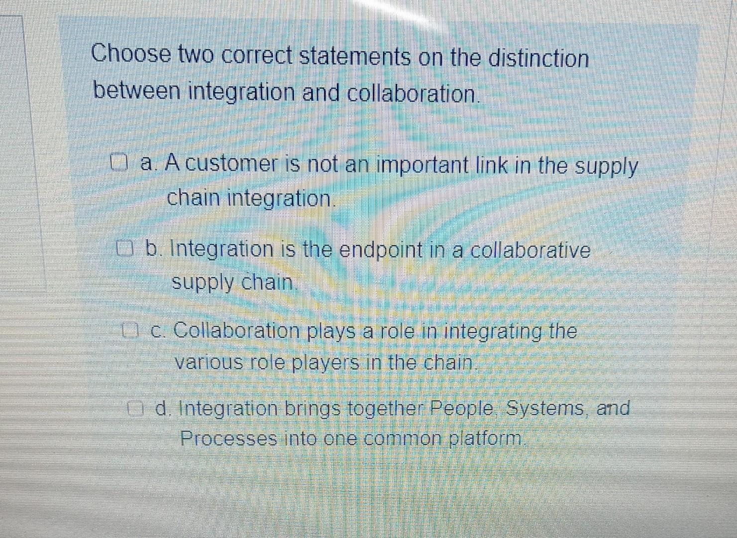 Choose two correct statements on the distinction