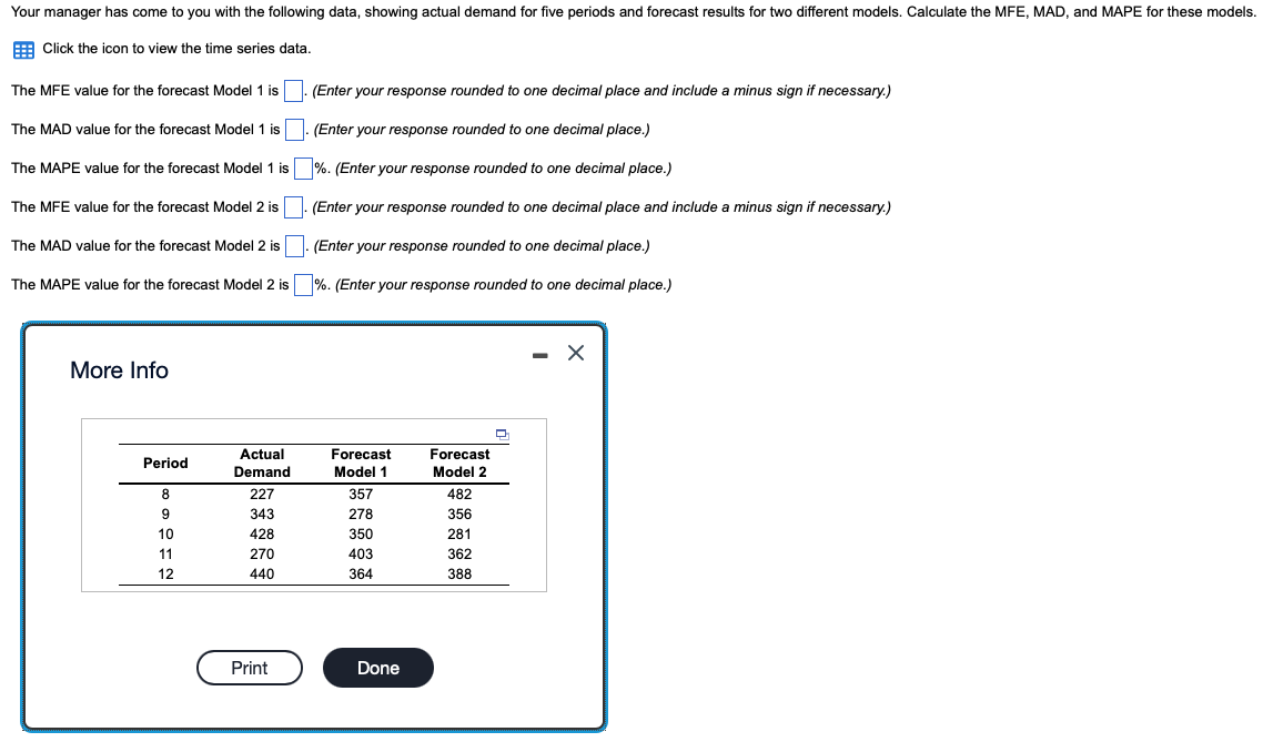 Your manager has come to you with the following