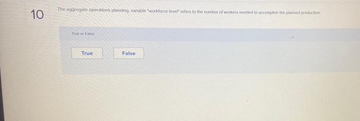 10 The aggregate operations planning, variable