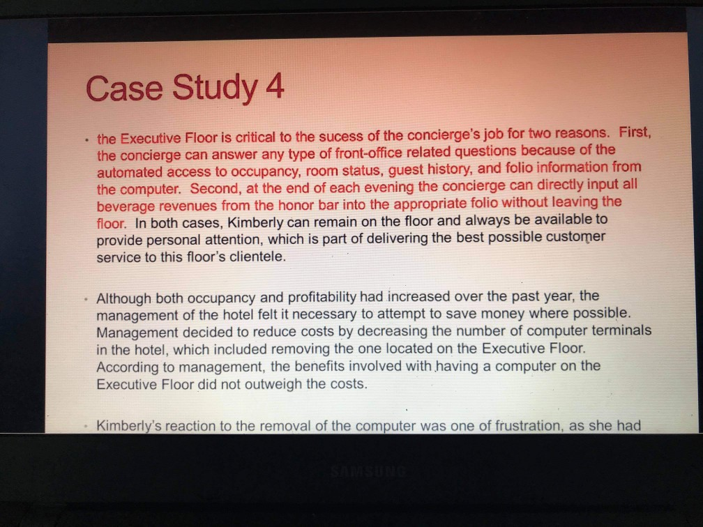 Case Study 4 The Scottsdale Hotel is a 500-room