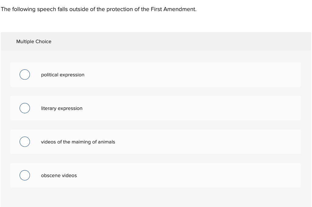 The following speech falls outside of the