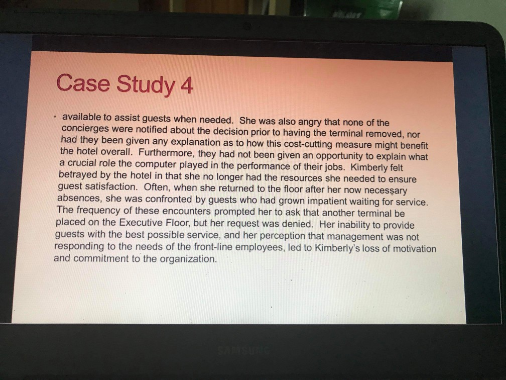 Case Study 4 The Scottsdale Hotel is a 500-room