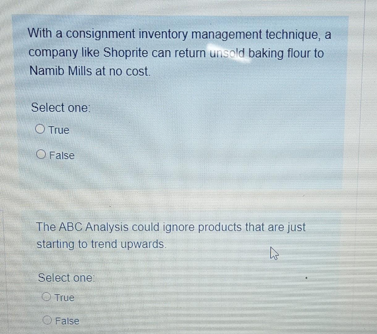 Choose two correct statements on the distinction
