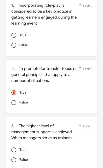 1. Incorporating role-play is considered to be a