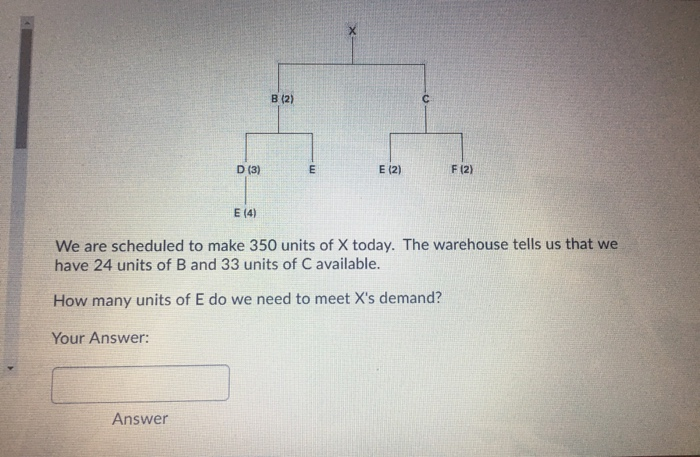 D (3) E (2) F(2) E (4) We are scheduled to make
